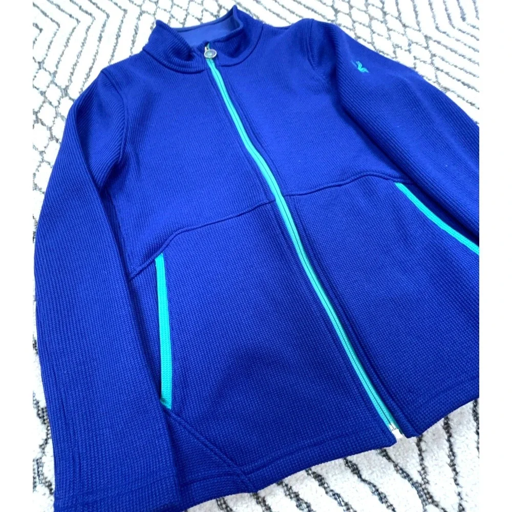 Spyder Jacket Girls XL Blue Thermal Fleece Lined Sweater Sweatshirt Layer Youth* - Picture 4 of 13